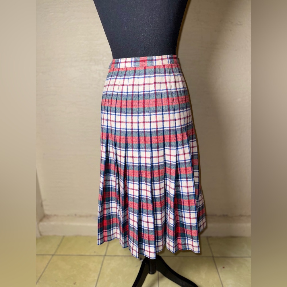 Pendleton‎ Vintage 80s Tartan Plaid Wool Skirt USA Preppy Academia- Size 8 - Picture 8 of 10